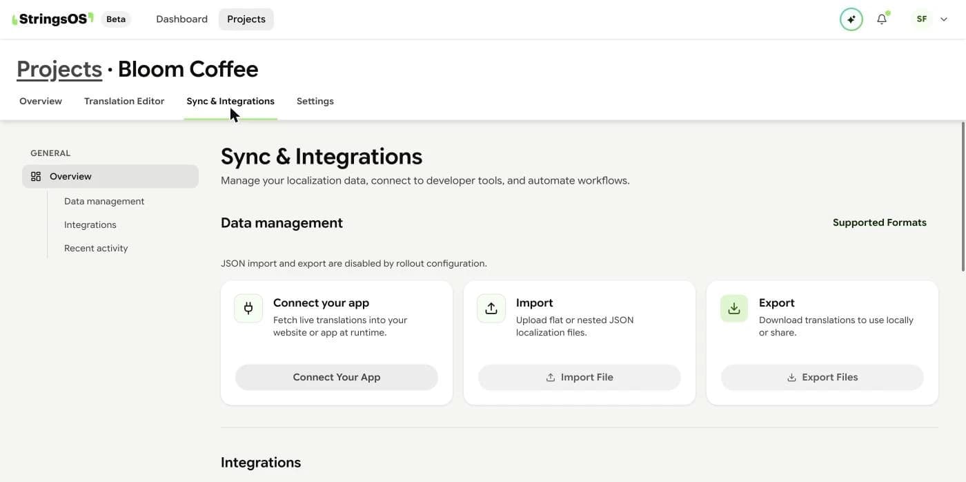 Import JSON with a change preview